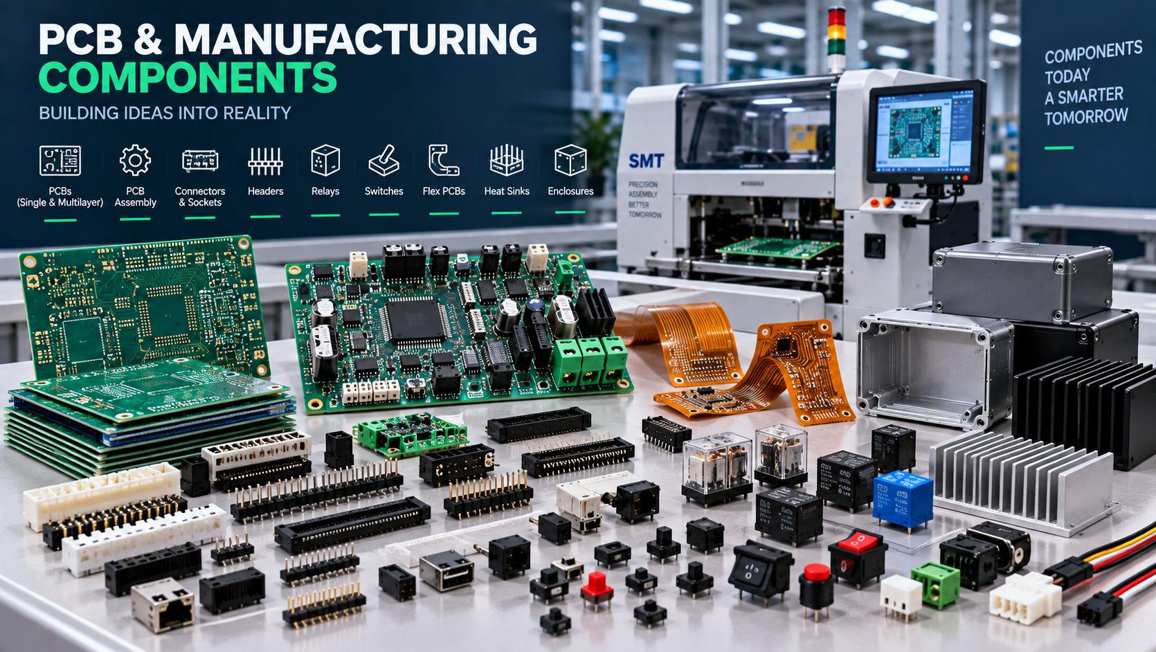 PCB and electronics manufacturing components