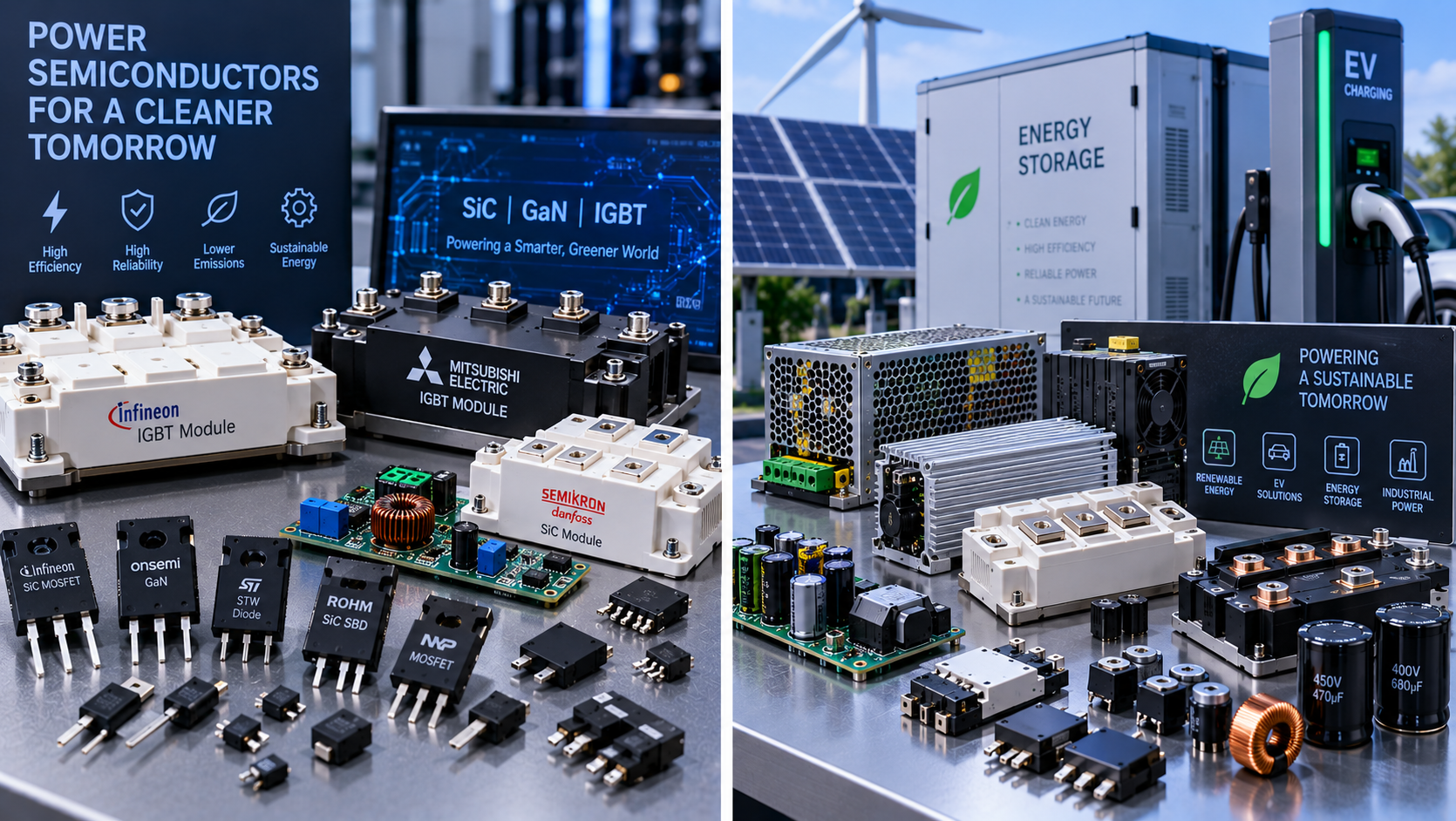 Power semiconductor and energy components